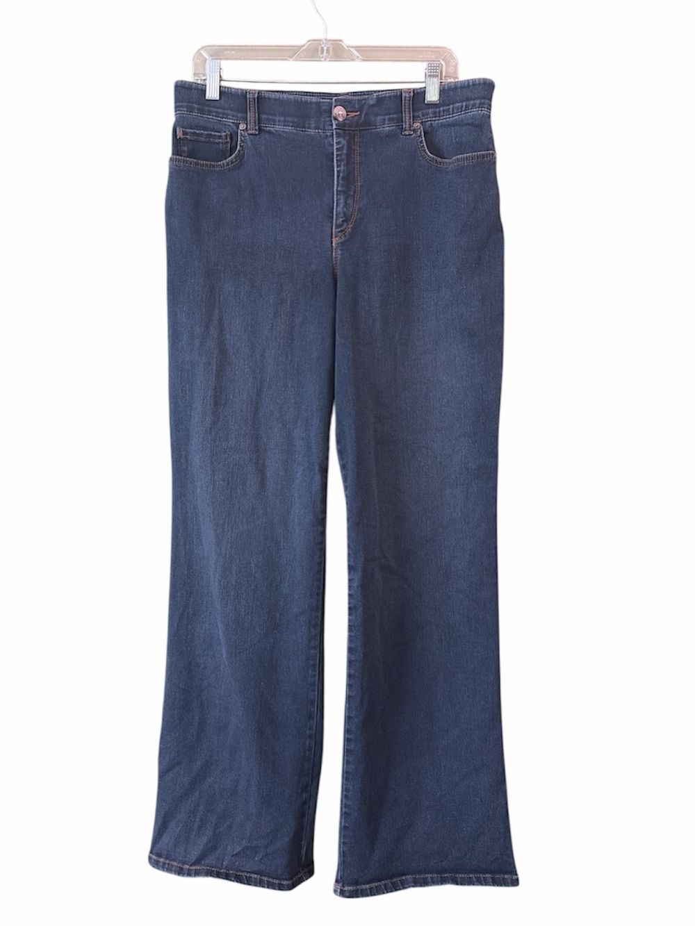Gloria Vanderbilt Indigo Wash High Rise Relaxed Straight Jeans Sz 12